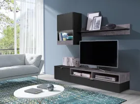 TV WALL UNIT SET RICO BLACK / GREY