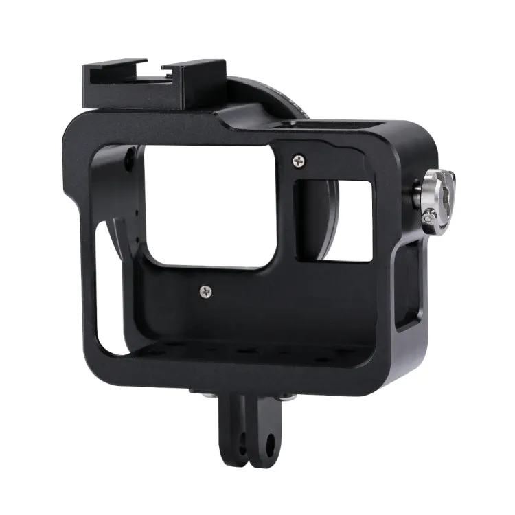 [US Warehouse] PULUZ Housing Shell CNC Aluminum Alloy Protective Cage with 52mm UV Lens for GoPro HERO(2018) /7 Black /6 /5(Black)