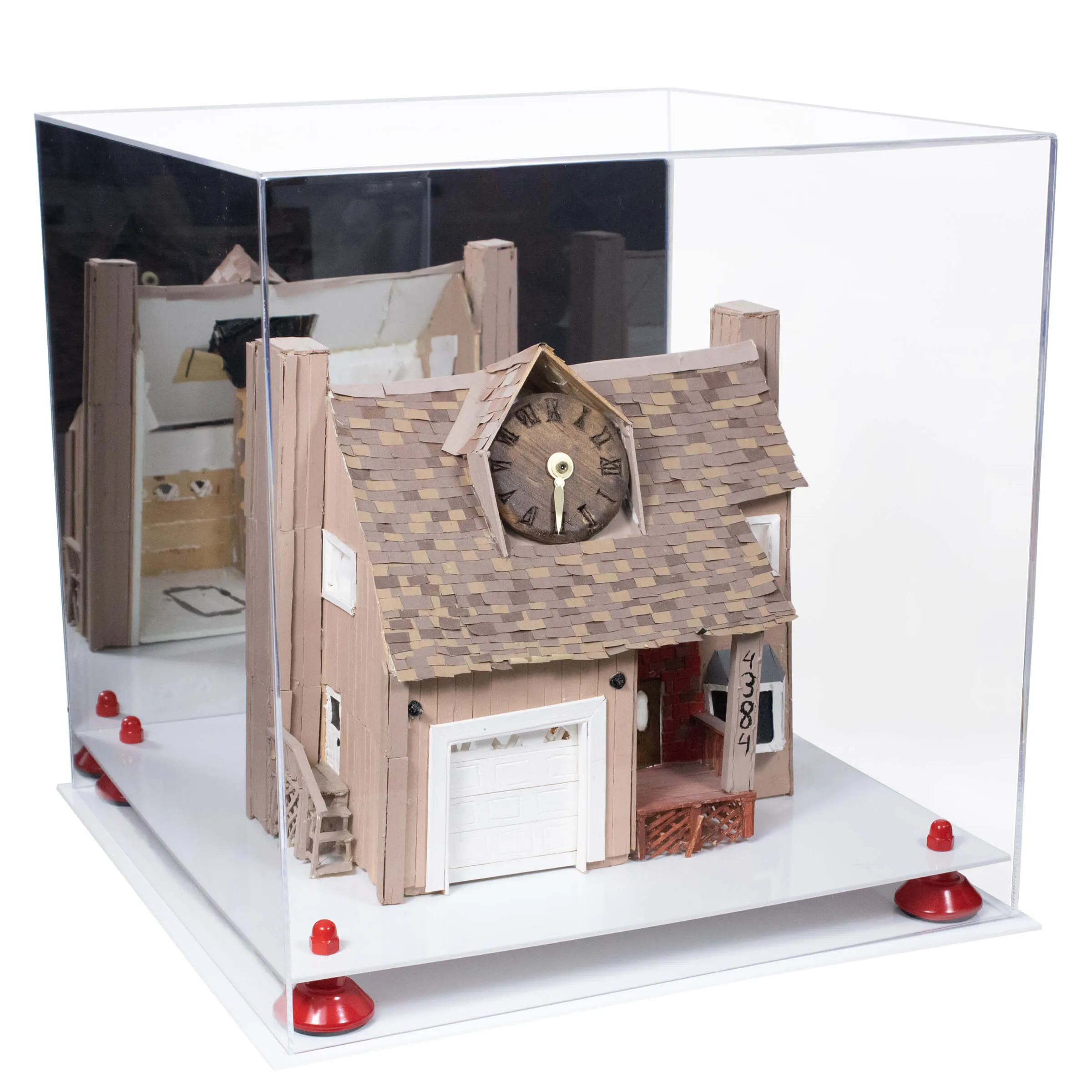 Versatile Display Case - Large Square Box with with Risers, Mirror Case and No Wall Mount 15.5" x 15.5" x 15.5" (A118)