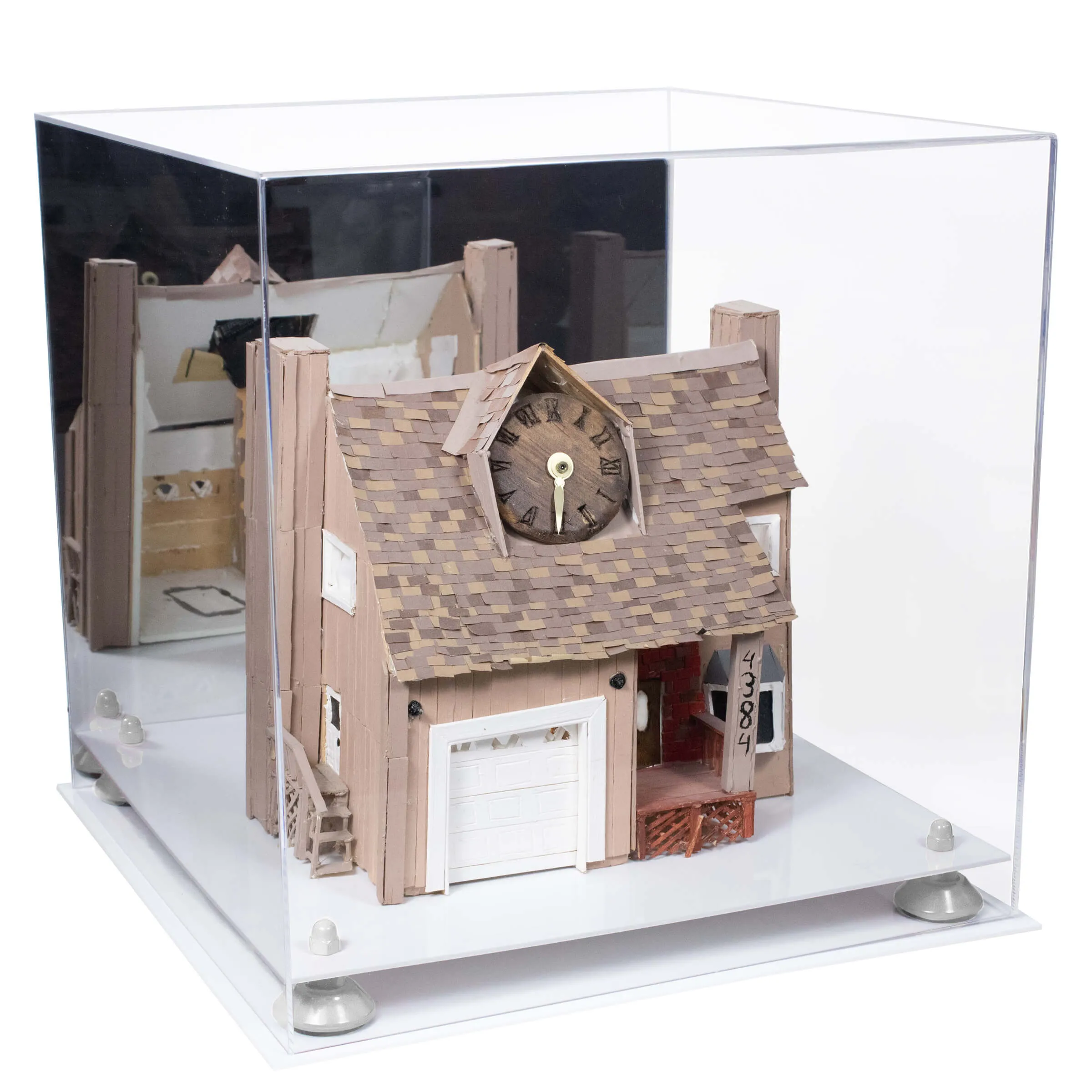 Versatile Display Case - Large Square Box with with Risers, Mirror Case and No Wall Mount 15.5" x 15.5" x 15.5" (A118)