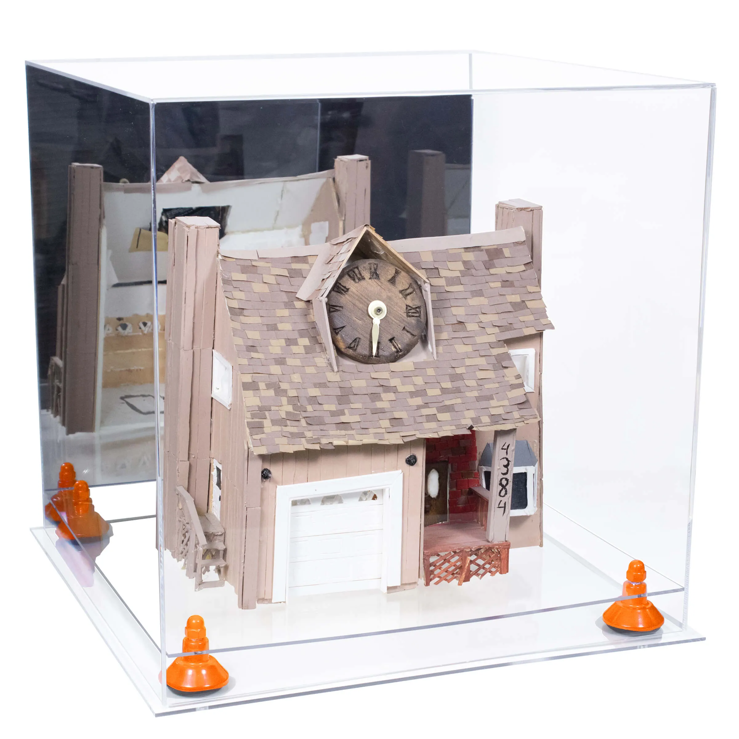 Versatile Display Case - Large Square Box with with Risers, Mirror Case and No Wall Mount 15.5" x 15.5" x 15.5" (A118)