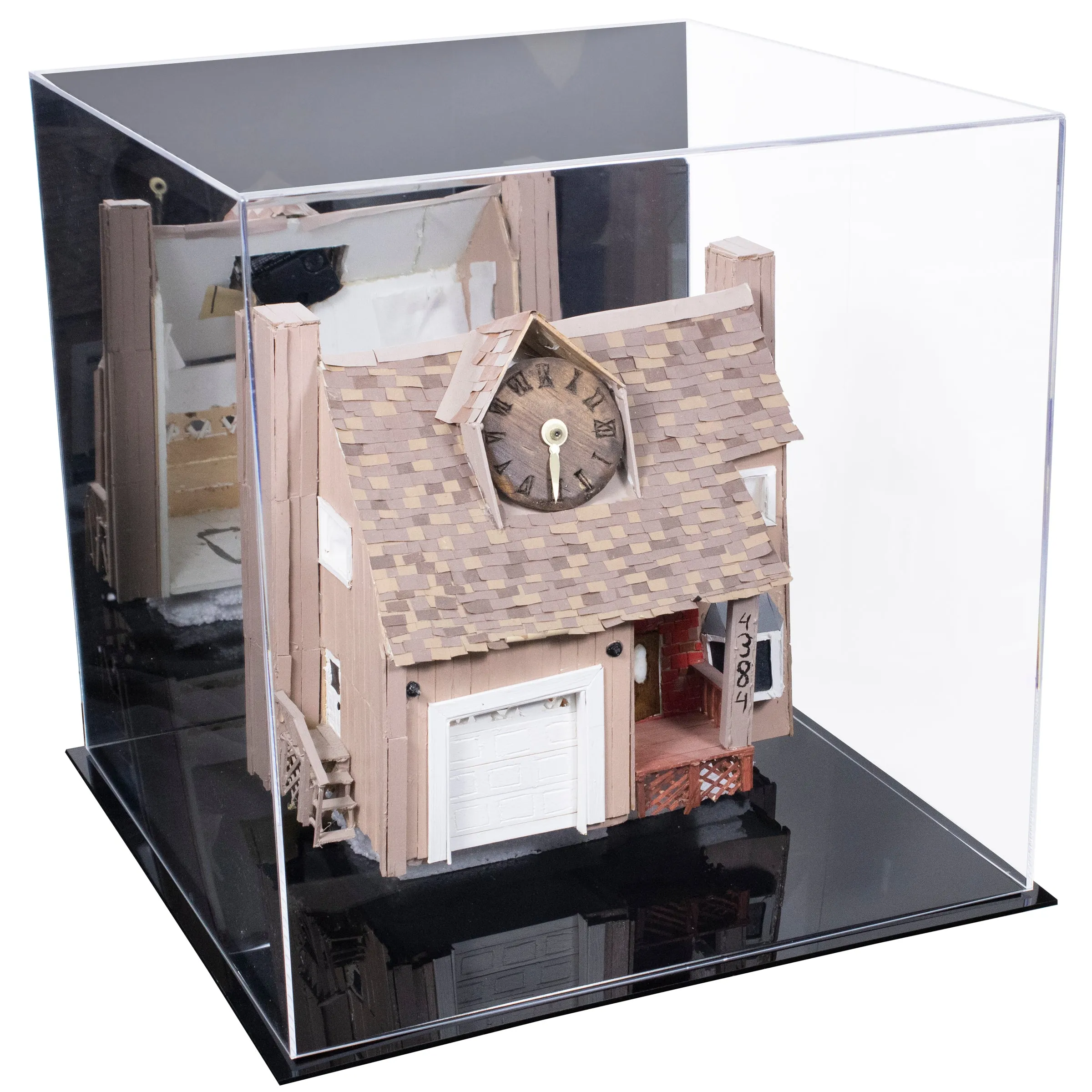 Versatile Display Case - Large Square Box with with Risers, Mirror Case and No Wall Mount 15.5" x 15.5" x 15.5" (A118)