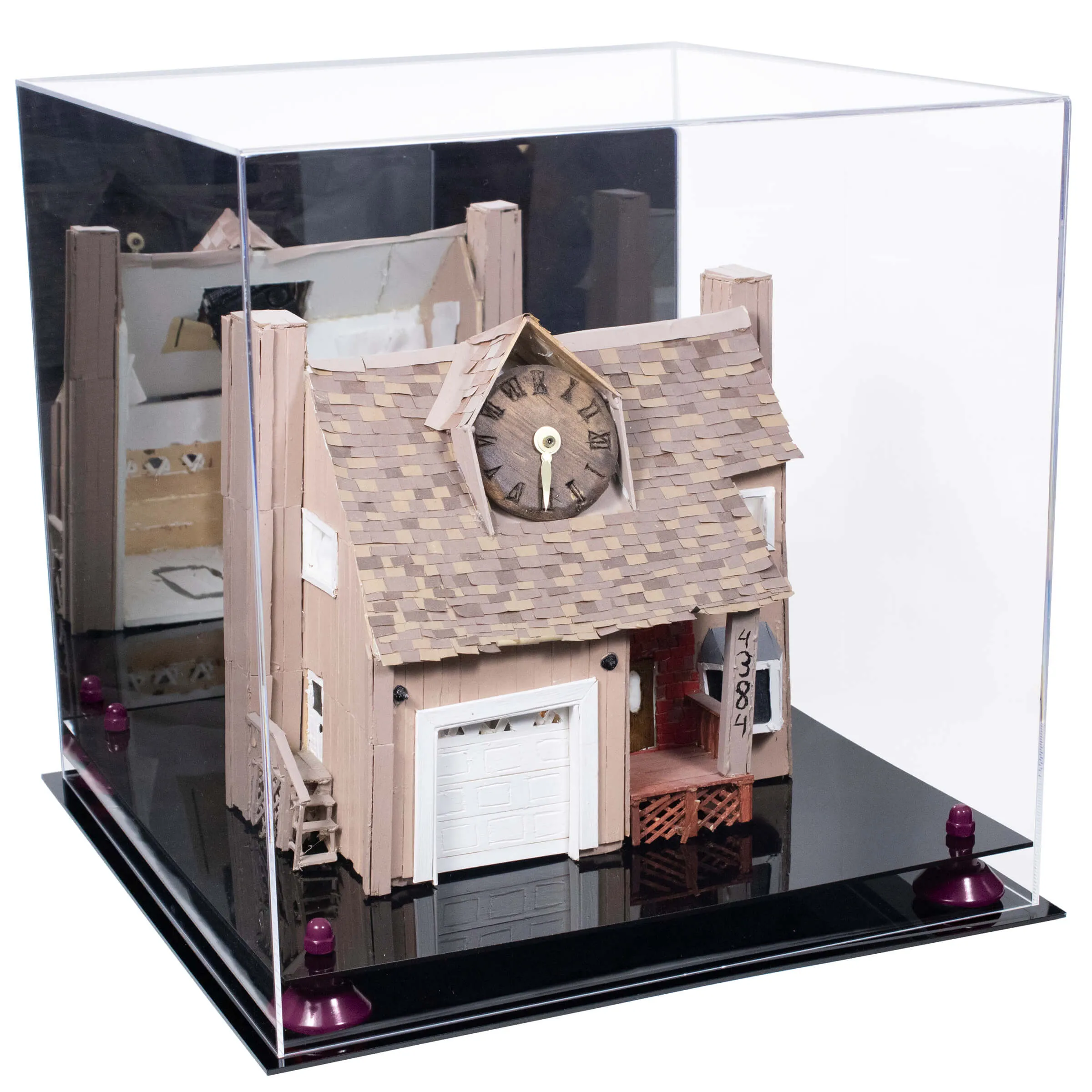 Versatile Display Case - Large Square Box with with Risers, Mirror Case and No Wall Mount 15.5" x 15.5" x 15.5" (A118)