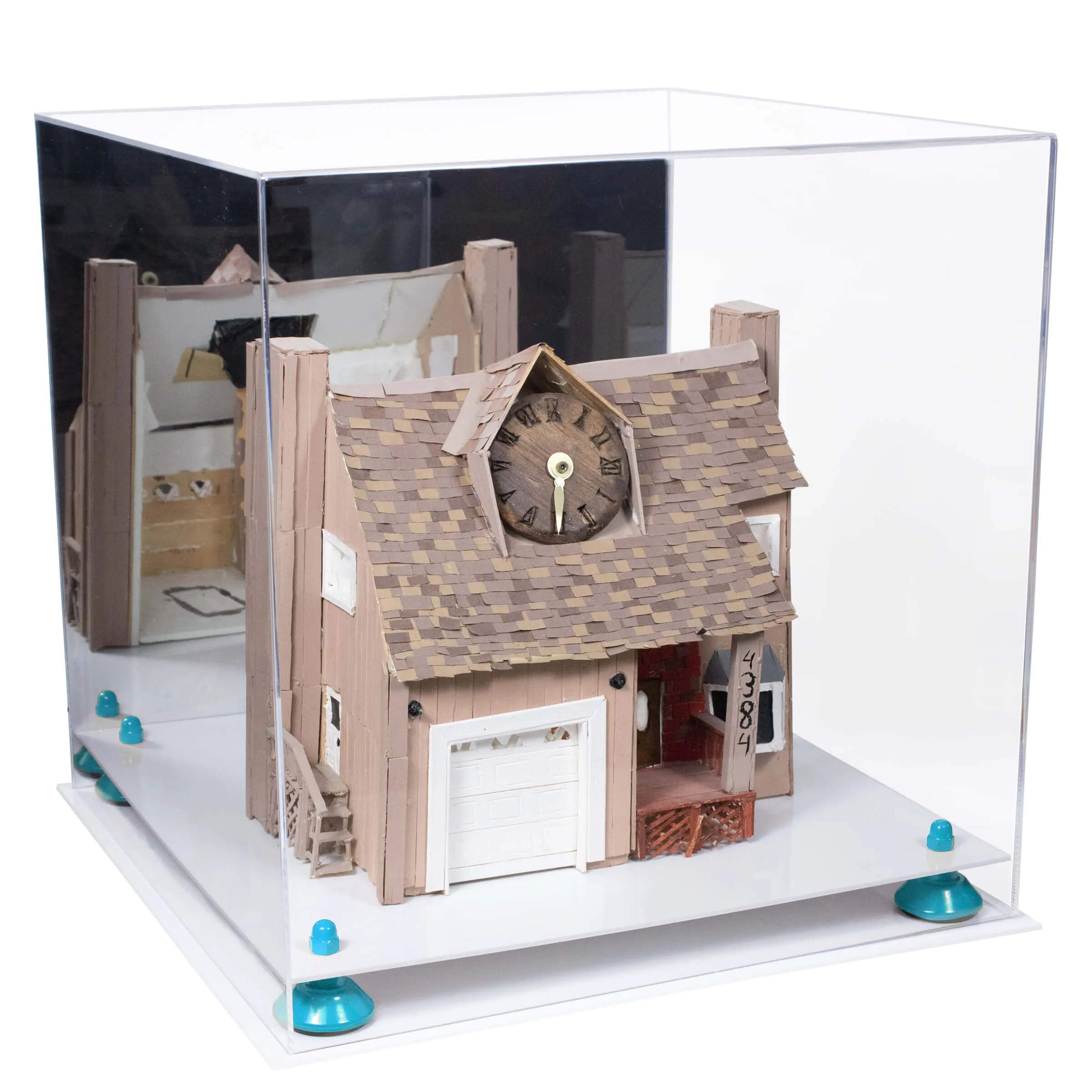 Versatile Display Case - Large Square Box with with Risers, Mirror Case and No Wall Mount 15.5" x 15.5" x 15.5" (A118)