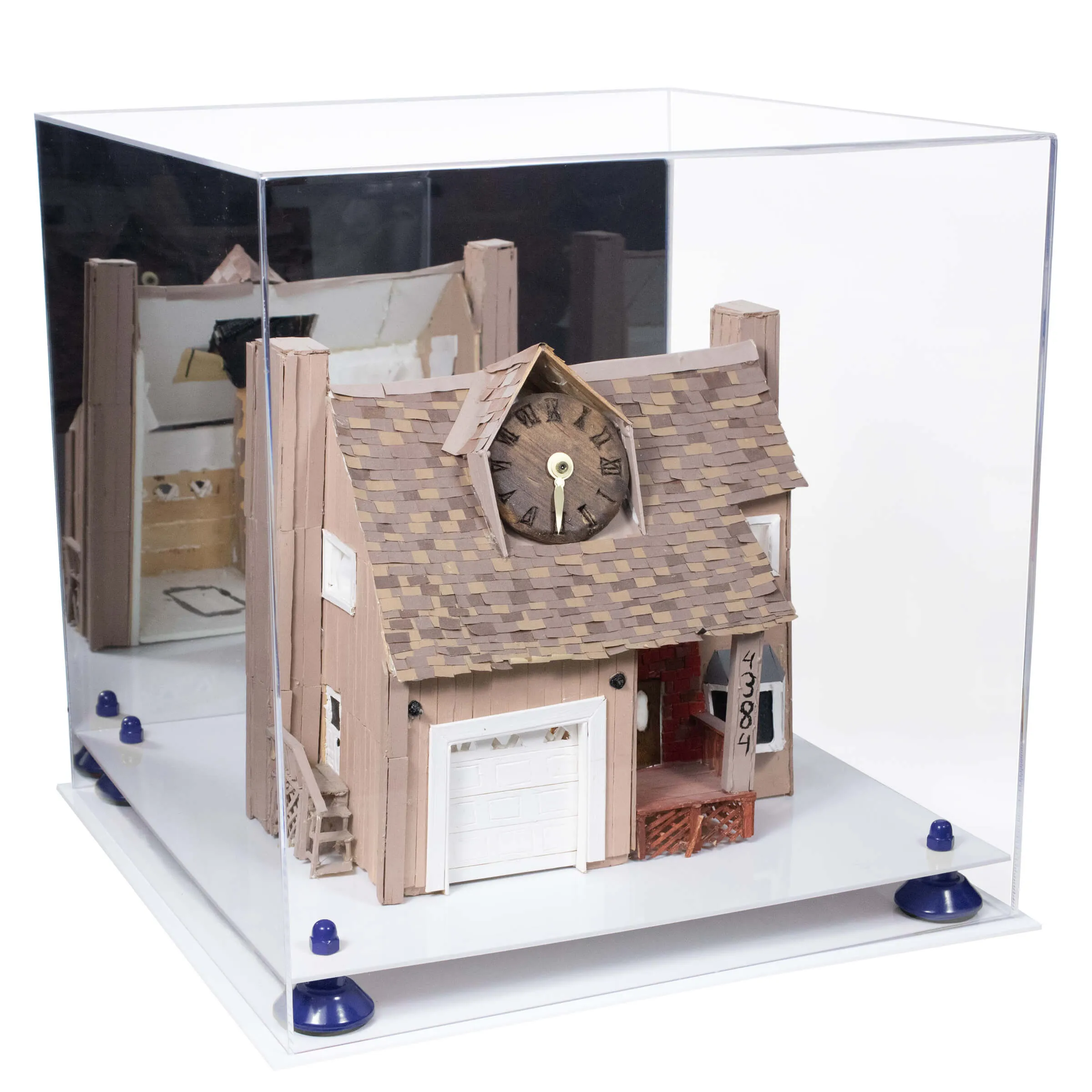 Versatile Display Case - Large Square Box with with Risers, Mirror Case and No Wall Mount 15.5" x 15.5" x 15.5" (A118)