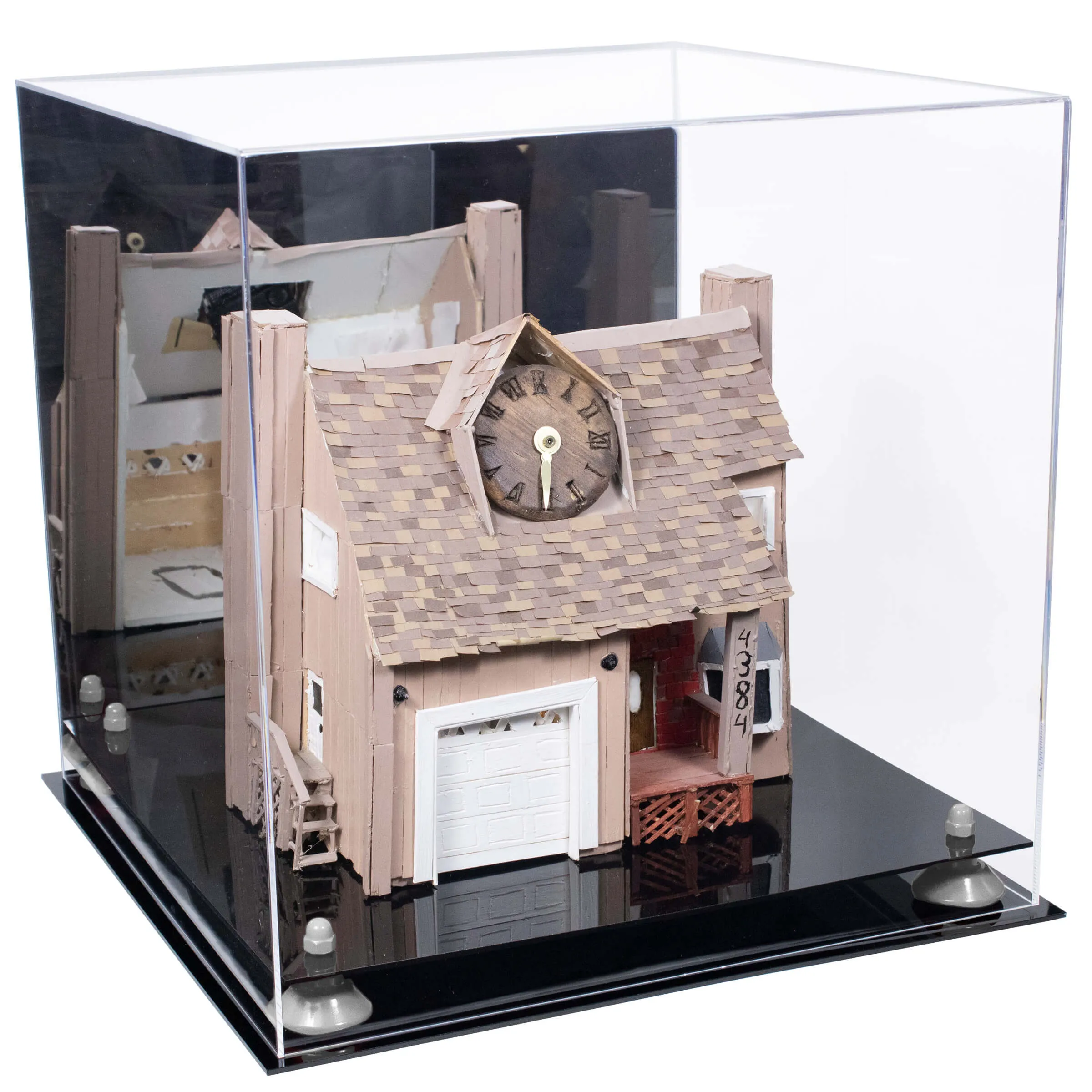 Versatile Display Case - Large Square Box with with Risers, Mirror Case and No Wall Mount 15.5" x 15.5" x 15.5" (A118)