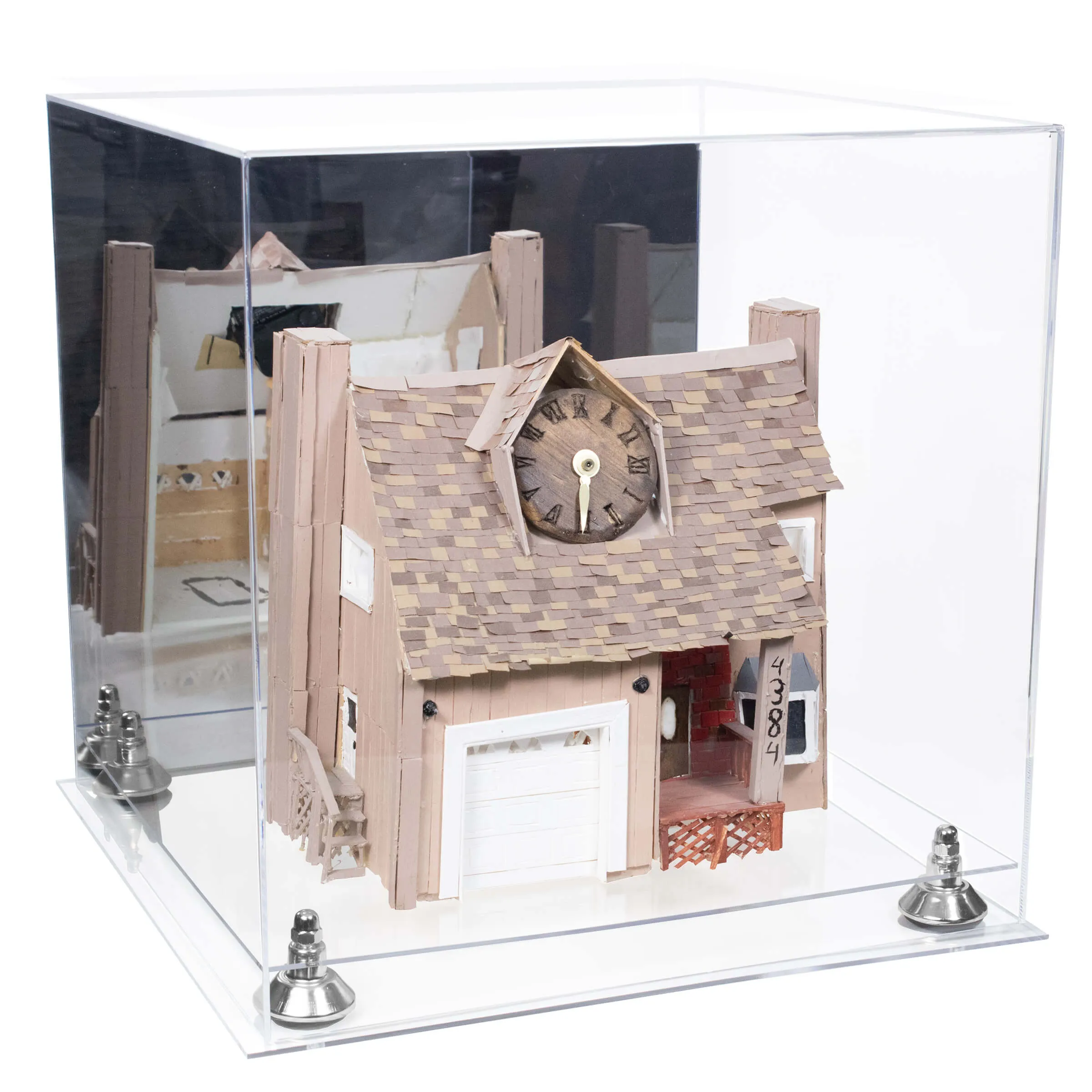 Versatile Display Case - Large Square Box with with Risers, Mirror Case and No Wall Mount 15.5" x 15.5" x 15.5" (A118)