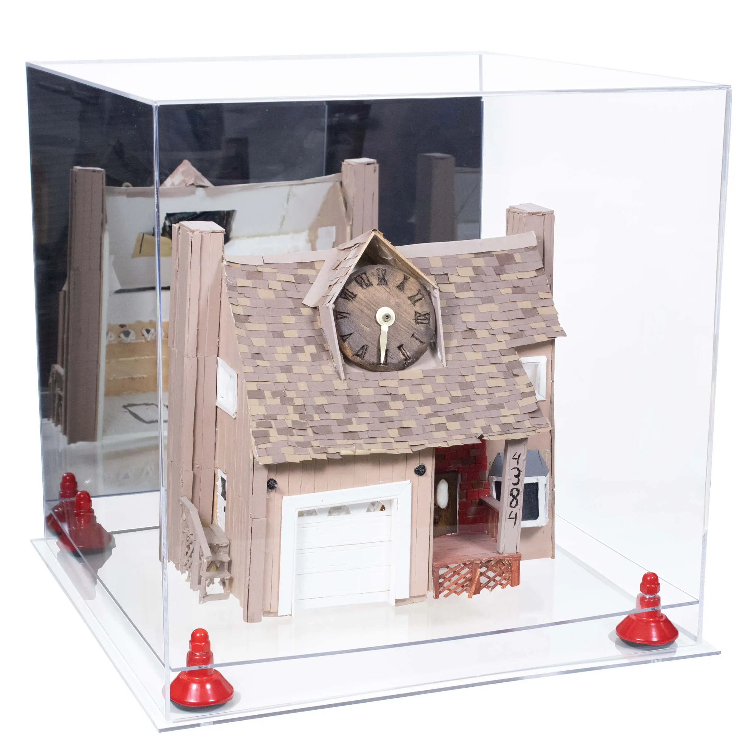 Versatile Display Case - Large Square Box with with Risers, Mirror Case and No Wall Mount 15.5" x 15.5" x 15.5" (A118)