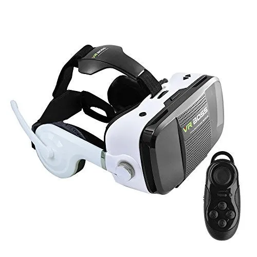 VIGICA VR BOSS Virtual Reality Headset 3D Glasses with Headphone for 4.0-6.3 inch Smartphone with Bluetooth Remote...