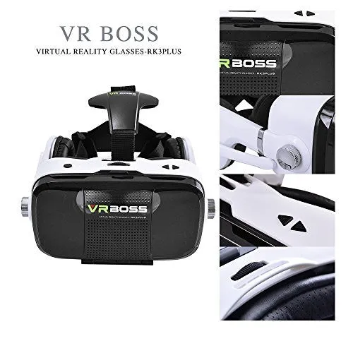 VIGICA VR BOSS Virtual Reality Headset 3D Glasses with Headphone for 4.0-6.3 inch Smartphone with Bluetooth Remote...