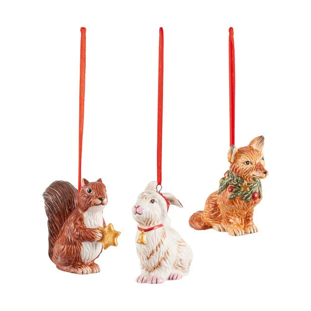 VILLEROY & BOCH - Nostalgic Ornaments set di addobbi animali del bosco - Natale