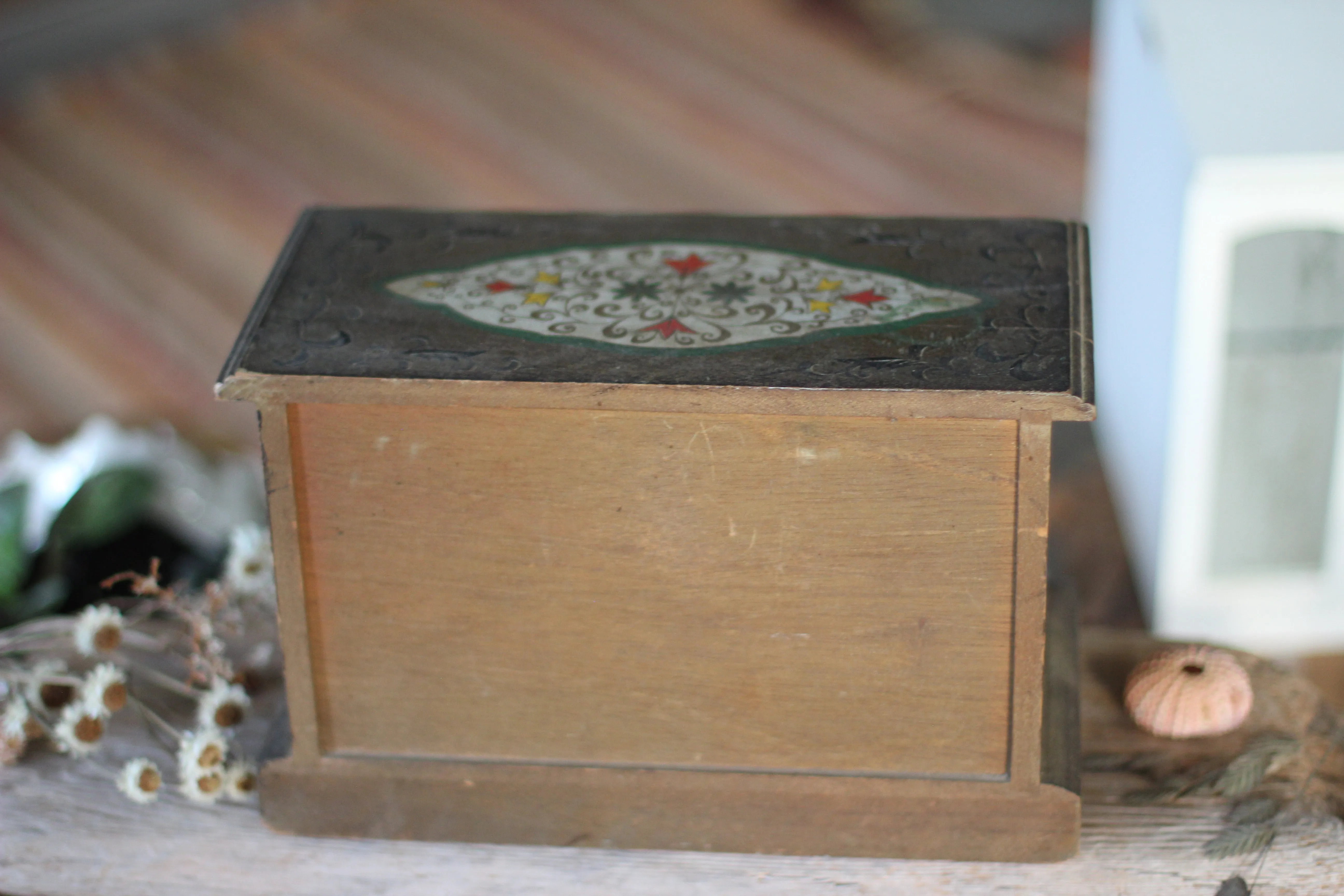 Vintage Florentine Wood Jewelry Box