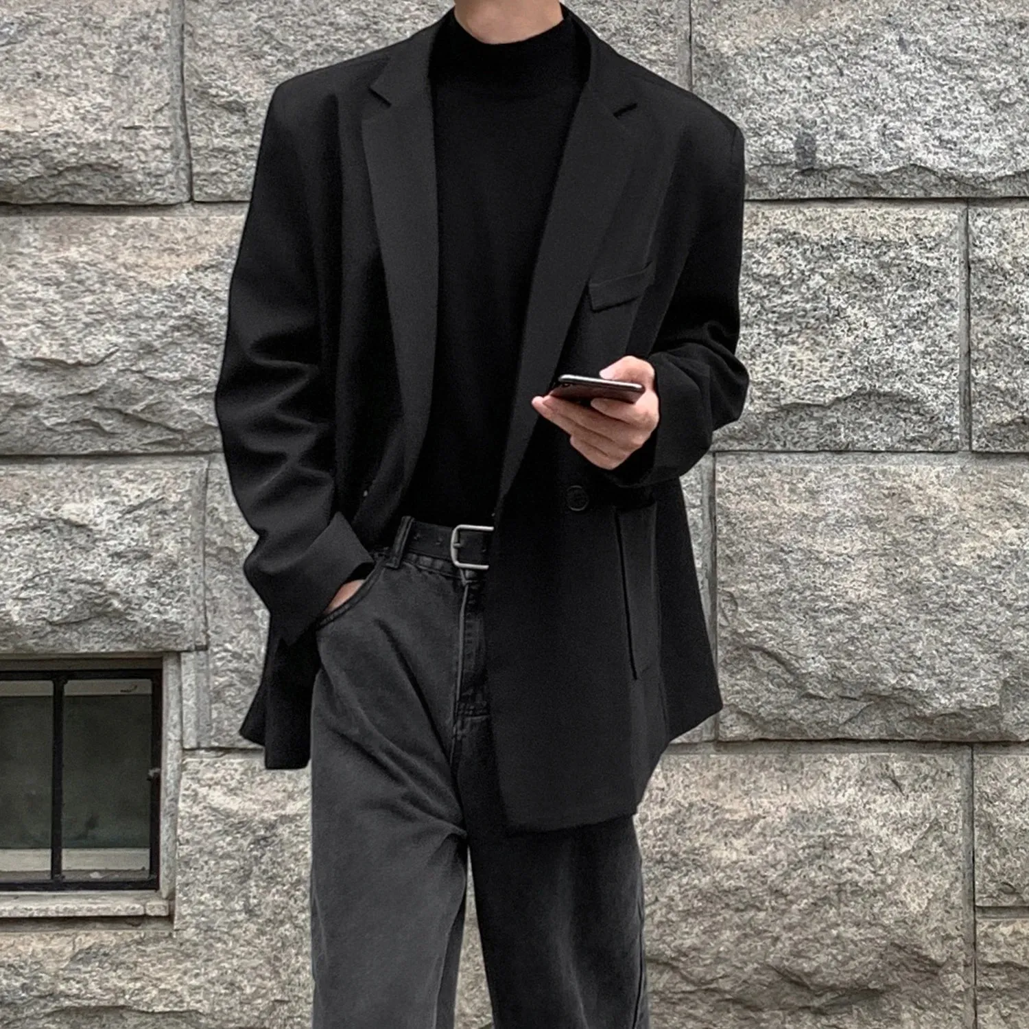 Wiaofellas  -  Blazers Men Casual Loose Suit Jackets Male Korean Leisure Daily Streetwear All-match Simple Suit-tops  blazer mascullino