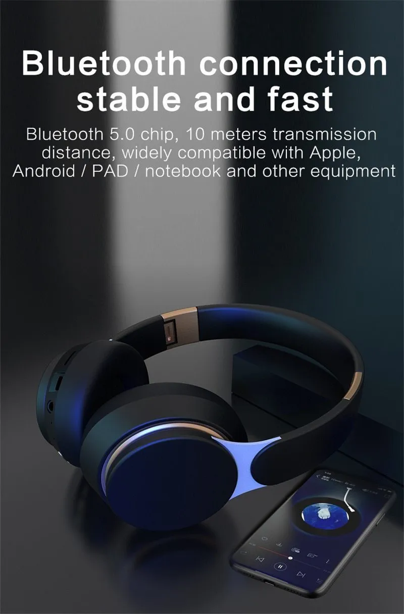 Wireless Bluetooth Headphones Over Ear Headset With Mic