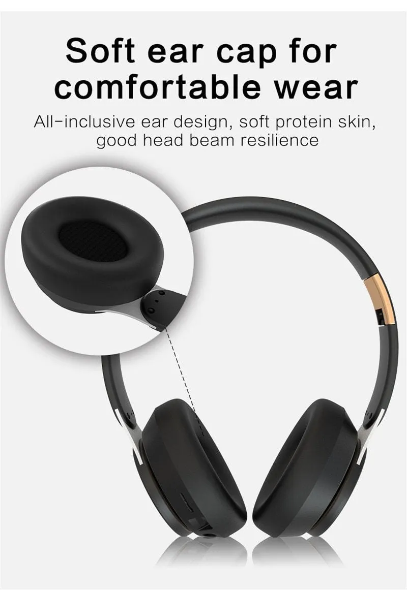 Wireless Bluetooth Headphones Over Ear Headset With Mic