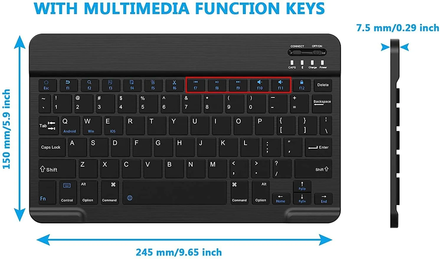 Wireless Bluetooth Keyboard for Steam Deck, Mytrix Slim Compact Keyboard for Linux, Windows, Mac, Laptop, PC, Notebook