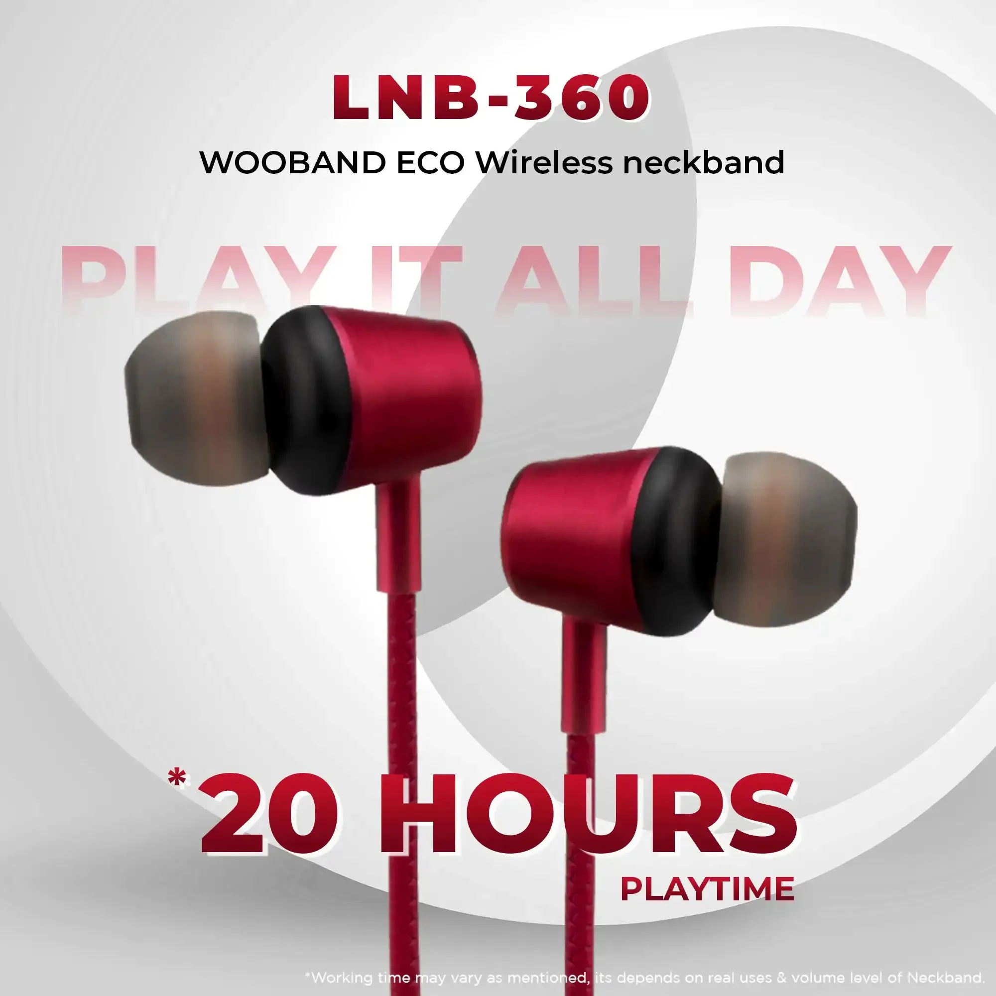 WOOBAND ECO Wireless neckband Red(LNB-360)