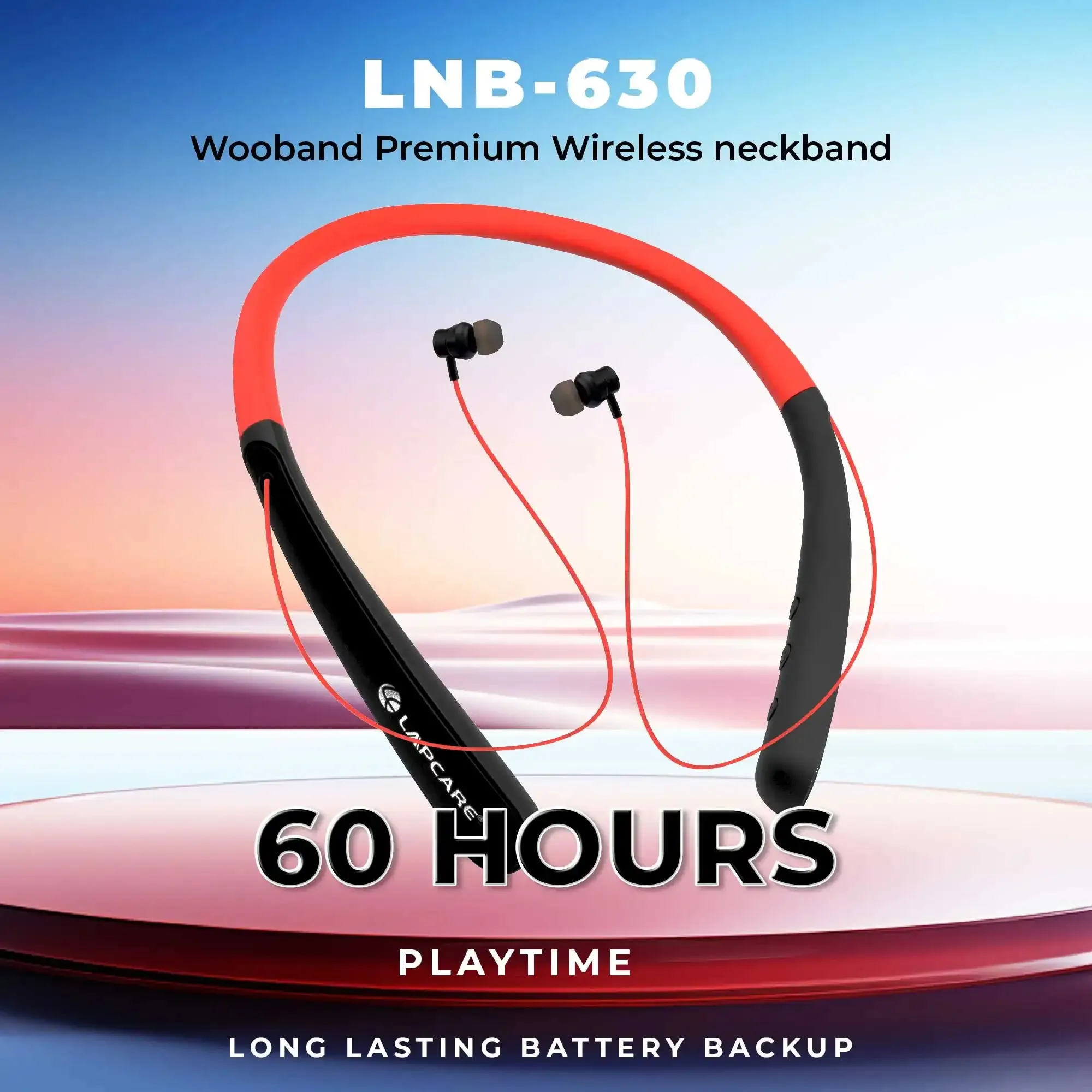 WOOBAND Premium Wireless neckband Red  (LNB-630)