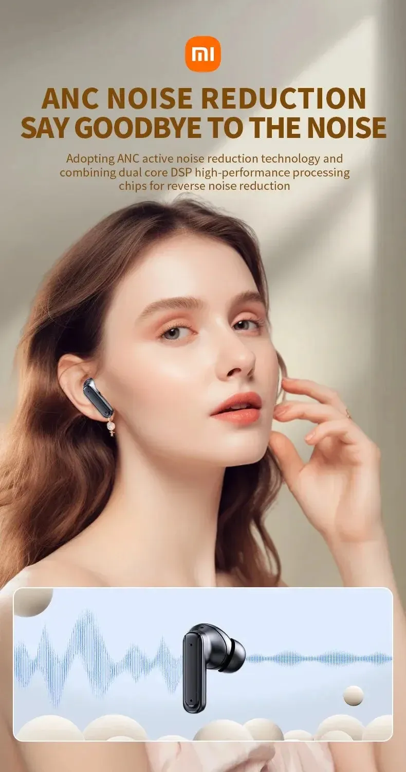 XIAOMI E18 Pro Headphones LCD Touch Screen Visible Sport Earphones ANC Wireless Earbuds Bluetooth Built-in Mic Headset