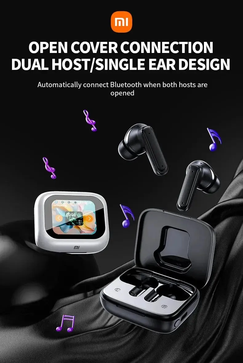 XIAOMI E18 Pro Headphones LCD Touch Screen Visible Sport Earphones ANC Wireless Earbuds Bluetooth Built-in Mic Headset