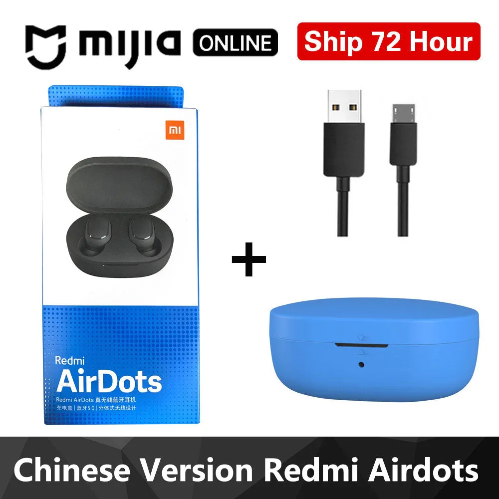 Xiaomi Redmi Airdots TWS Bluetooth 5.0  Earphone Stereo Wireless Active Noise Cancellation With Mic Handsfree Earbuds AI Control