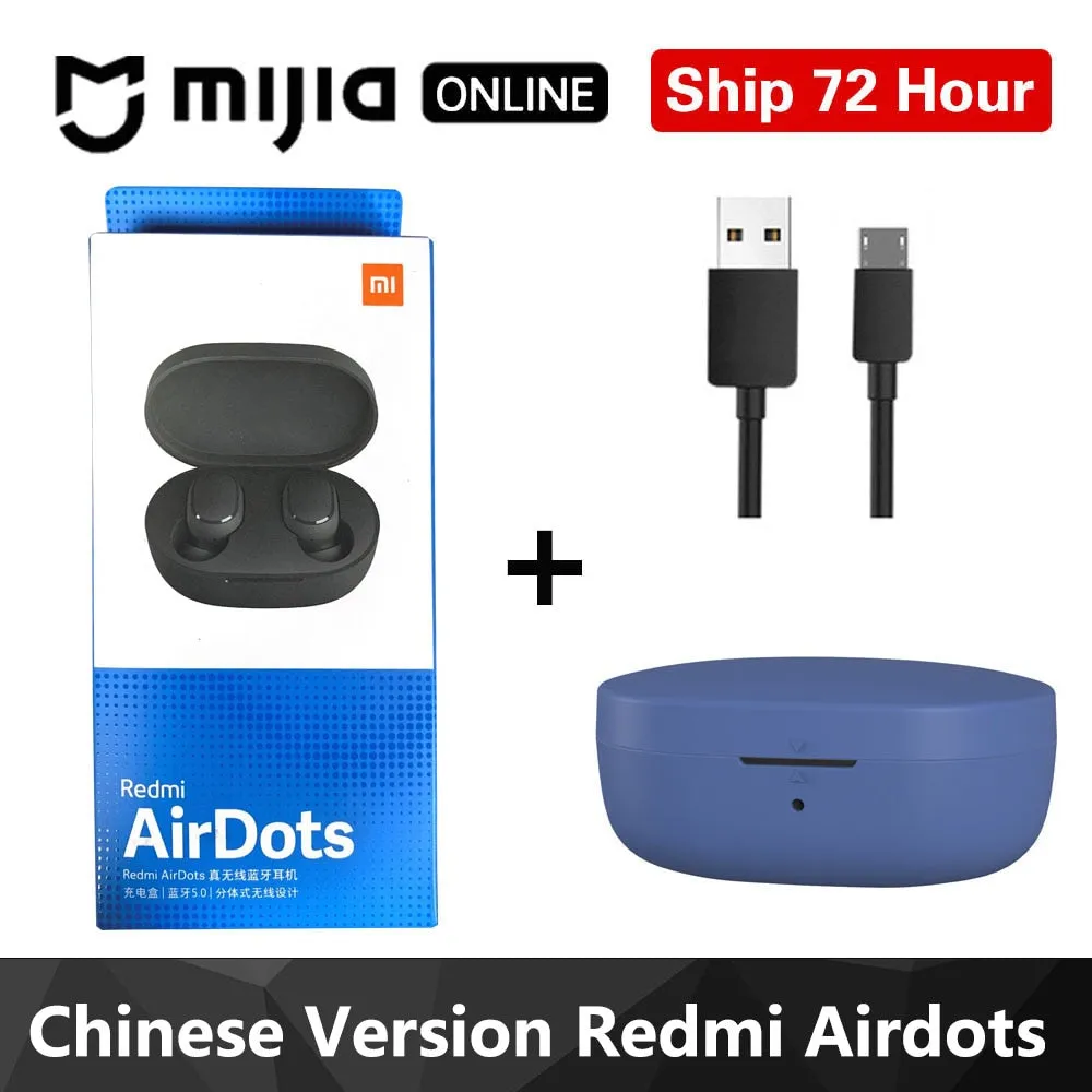 Xiaomi Redmi Airdots TWS Bluetooth 5.0  Earphone Stereo Wireless Active Noise Cancellation With Mic Handsfree Earbuds AI Control