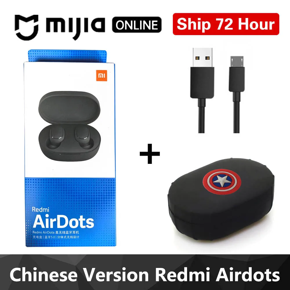 Xiaomi Redmi Airdots TWS Bluetooth 5.0  Earphone Stereo Wireless Active Noise Cancellation With Mic Handsfree Earbuds AI Control