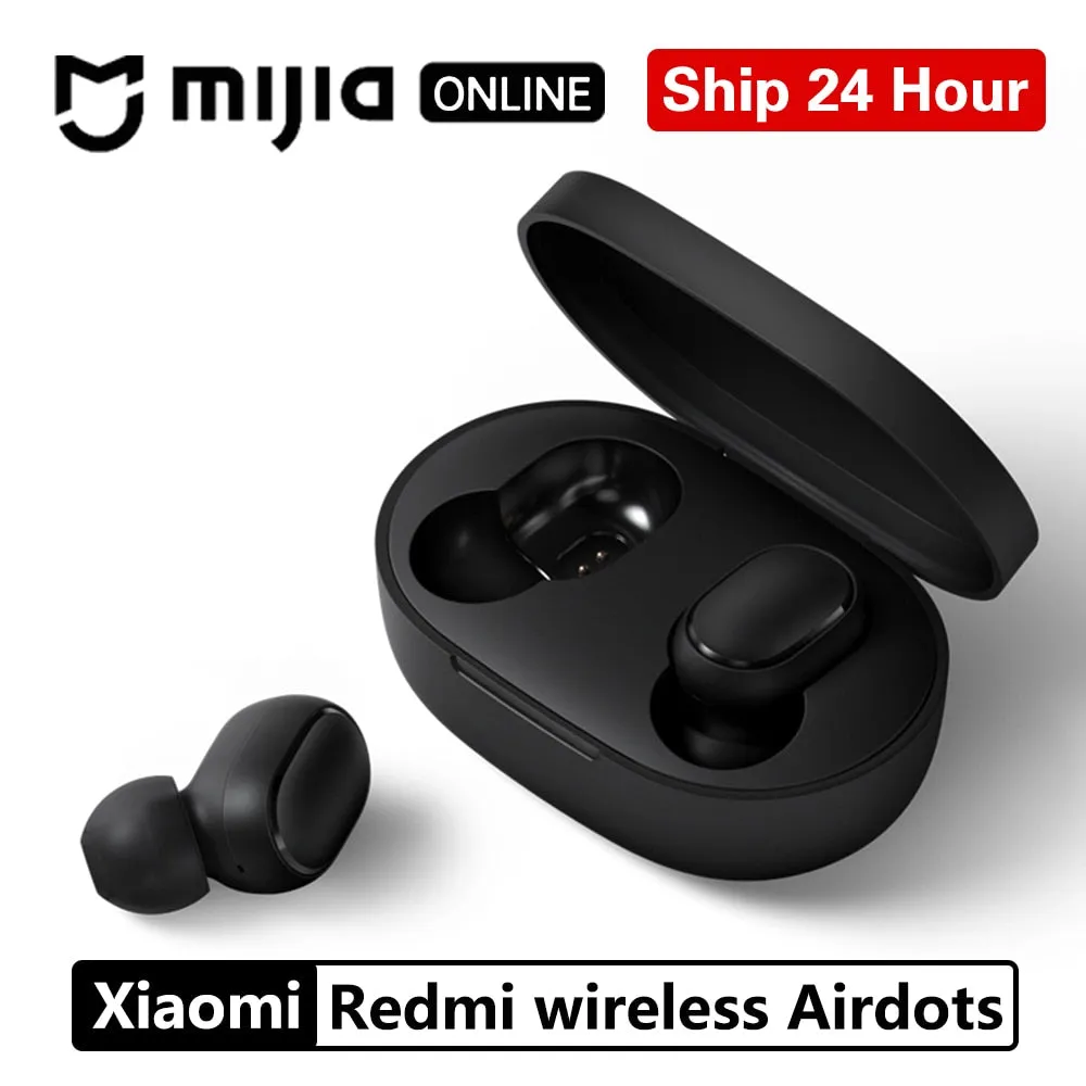 Xiaomi Redmi Airdots TWS Bluetooth 5.0  Earphone Stereo Wireless Active Noise Cancellation With Mic Handsfree Earbuds AI Control