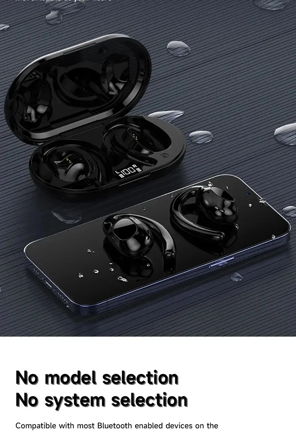 XIAOMI Wireless Bluetooth Earphones Sports Earphones With Earhooks Open Ear TWS I68 HiFi Stereo Sound True Earbuds Built-in Mic