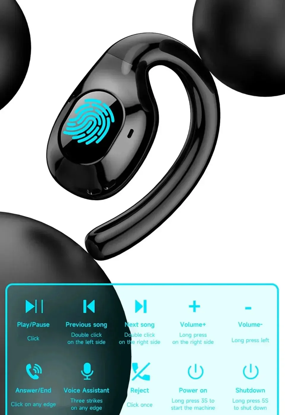 XIAOMI Wireless Bluetooth Earphones Sports Earphones With Earhooks Open Ear TWS I68 HiFi Stereo Sound True Earbuds Built-in Mic