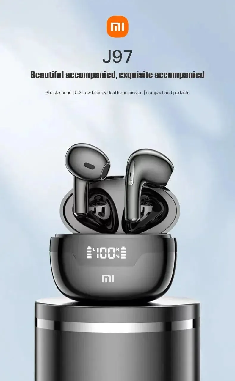 Xiaomi Wireless Earphones J97 in-ear Bluetooth 5.2 Earphones HiFi Stereo TWS Sports Waterproof Earphones Built-in Microphone