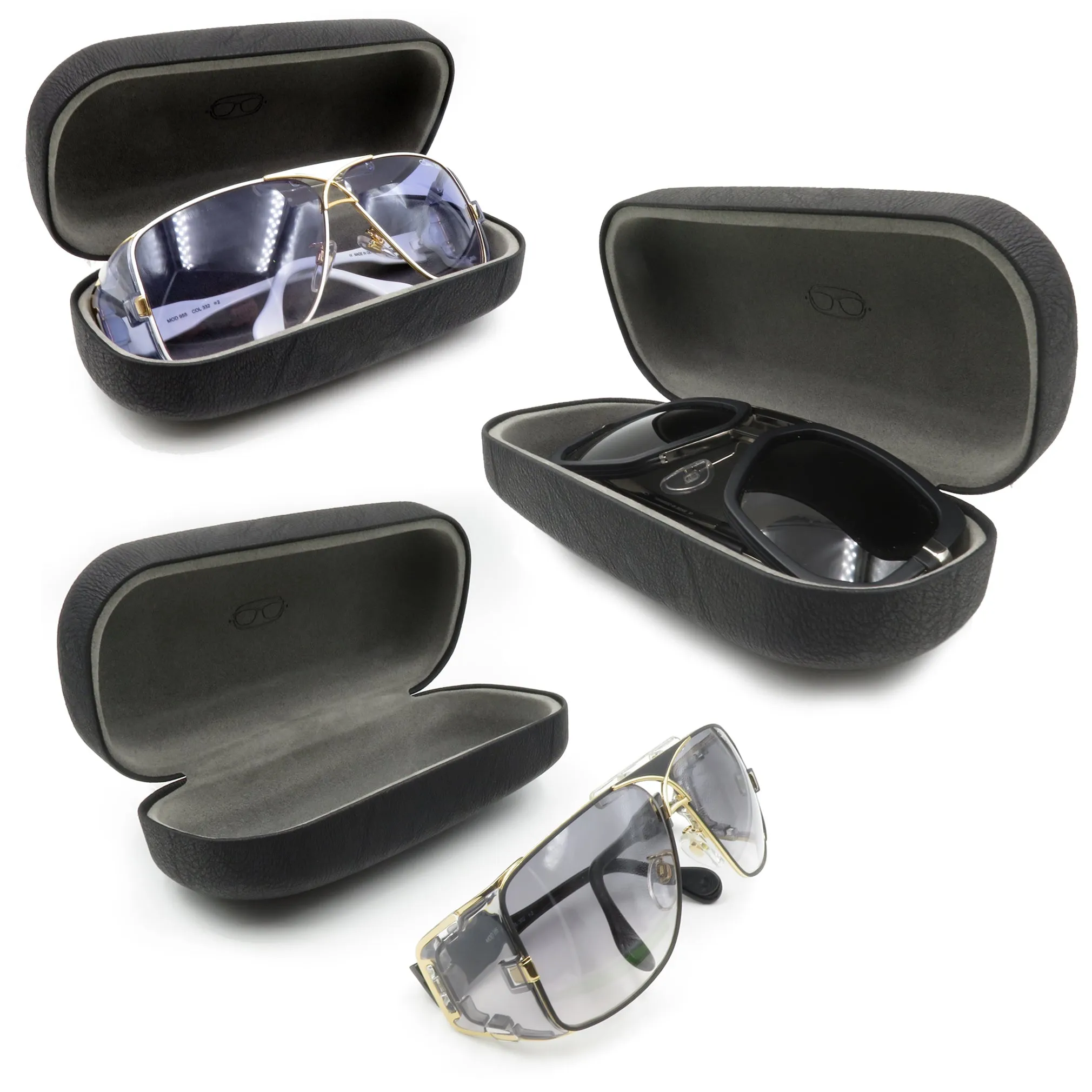 XL Large straight sunglasses Case - Hard eyeglass case w/ Cloth pouch| Oversized Men and Women (AS505 Tie Dye)