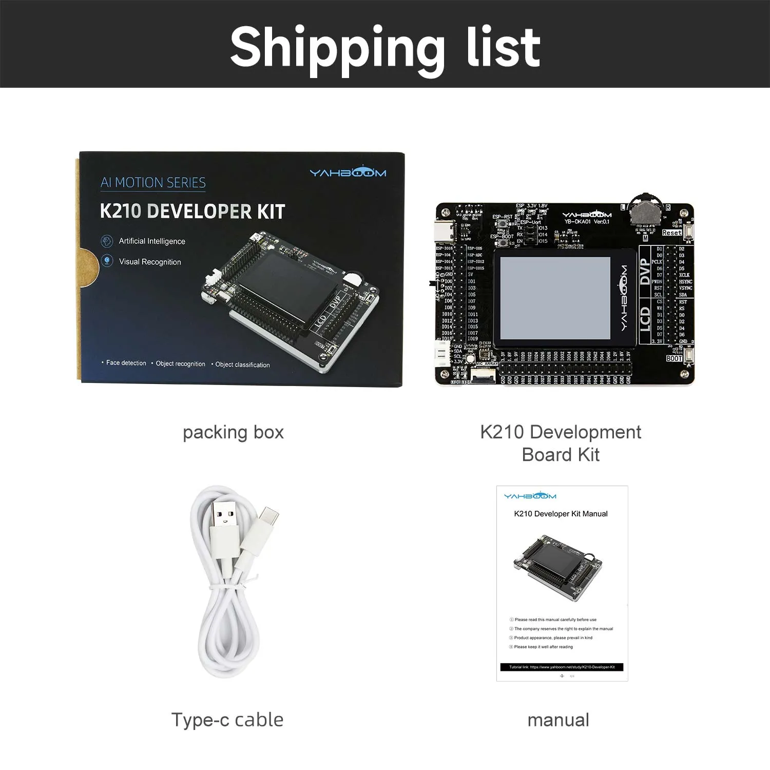 Yahboom AI-Motion K210 Developer Kit support C/MicroPython programming