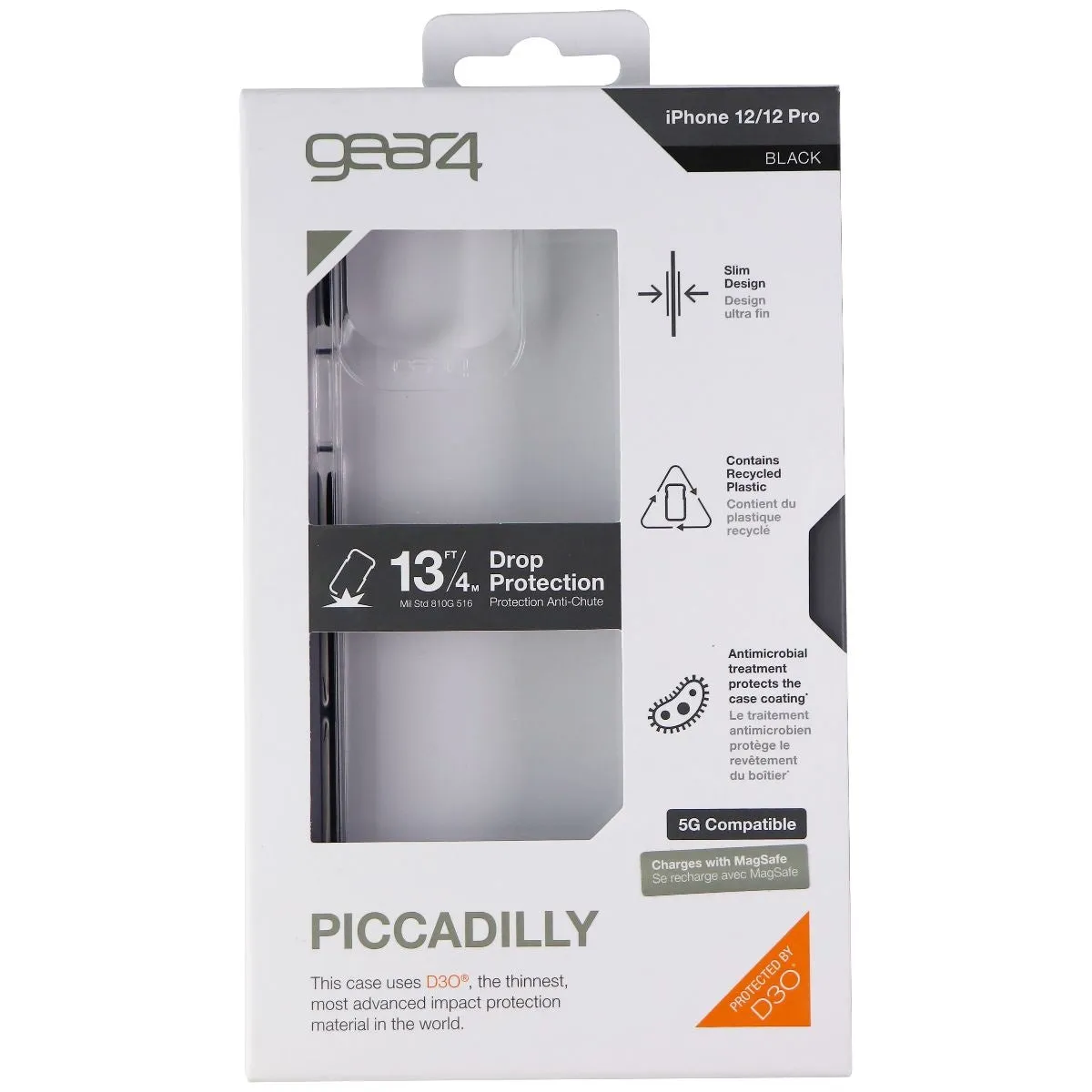 ZAGG Piccadilly Series Hard Case for iPhone 12 Pro & iPhone 12 - Clear/Black